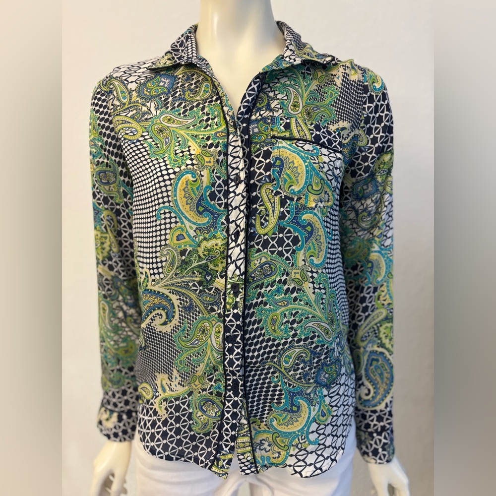 Liz Claiborne Multicolor Paisley Top